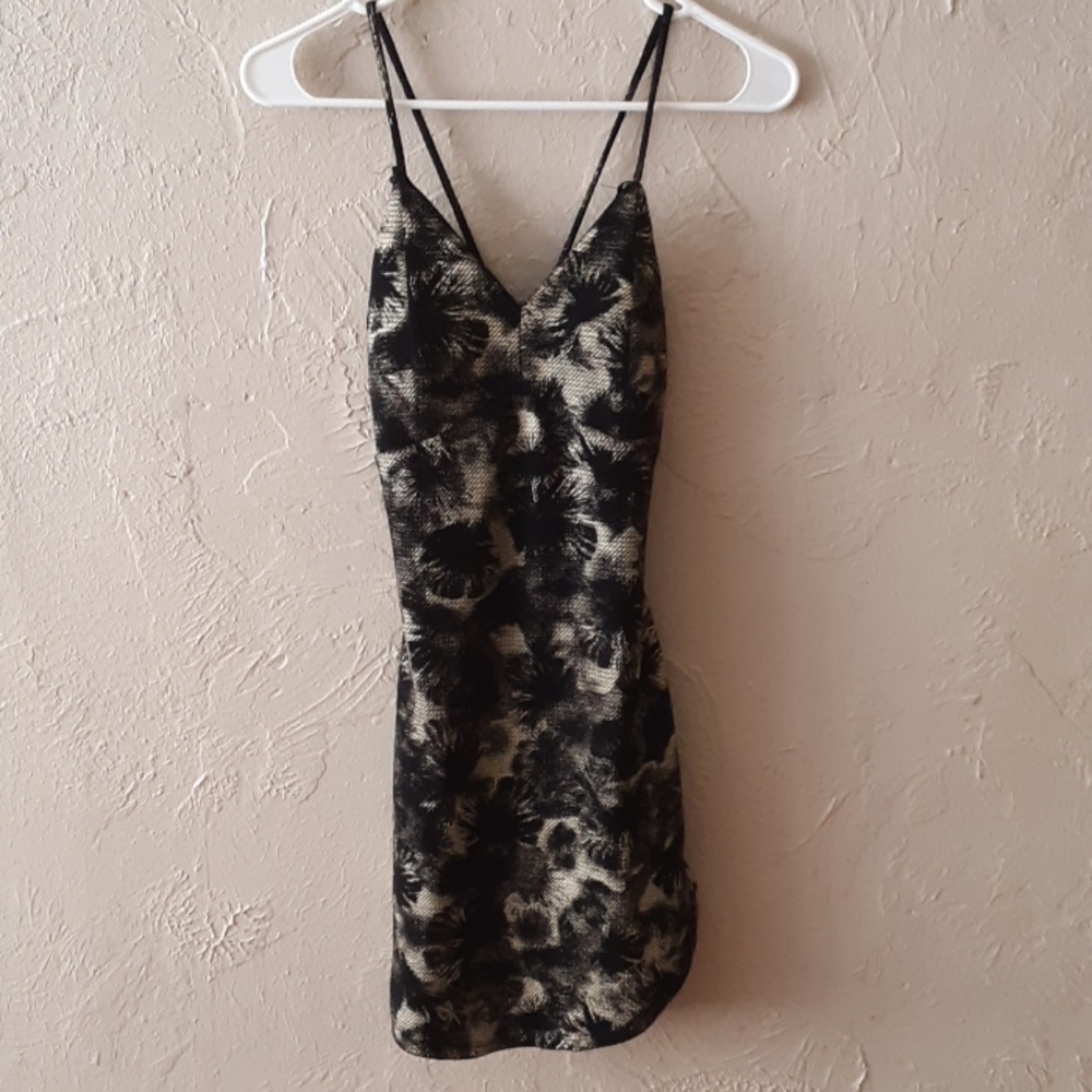 Black with gold shimmers mini dress